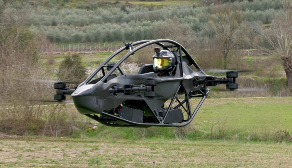 The Jetson ONE, a single-seat, piloted electric multicopter. Photo credits: Jetson