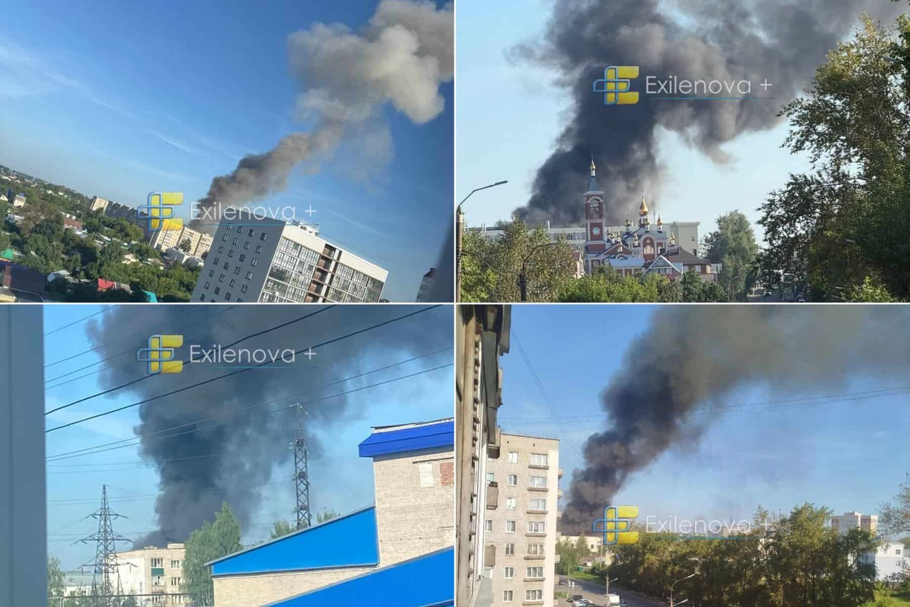 Дим після українського удару по підприємству в російському Кірові
