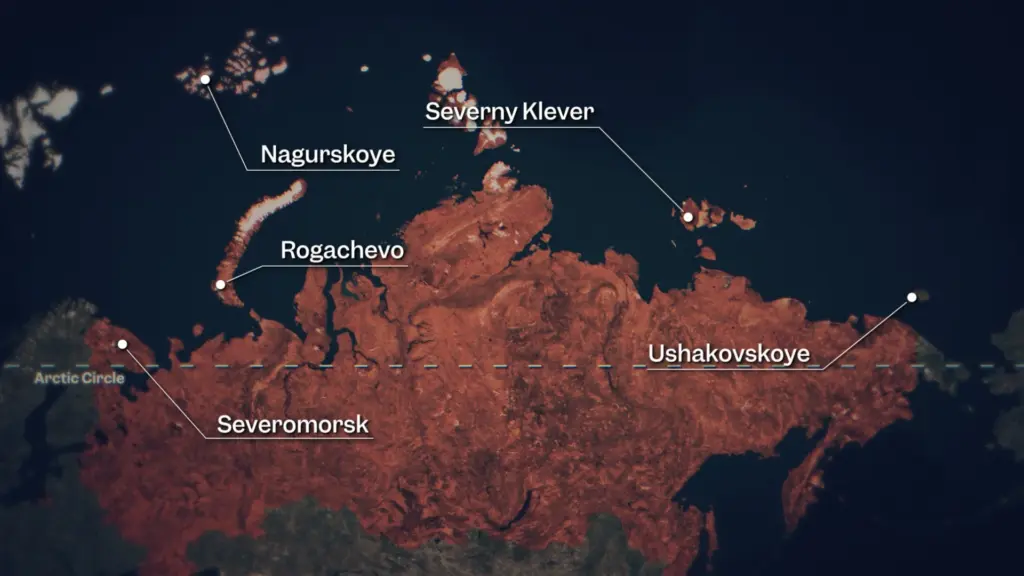 Ключові центри російської військової активності в Арктиці. Інфографіка Аманда Пауле та Марко Секчі Business Insider Росія