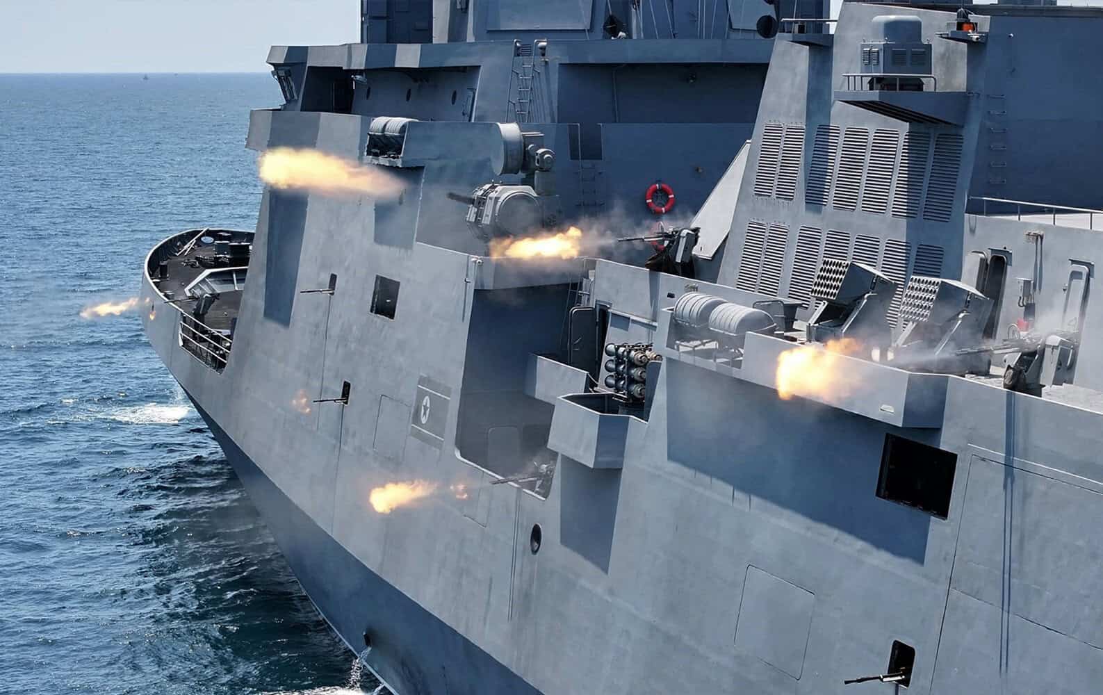Machine gun armament of the Choe Hyon-class destroyer Kang Kon. Photo credits: KPA BOT