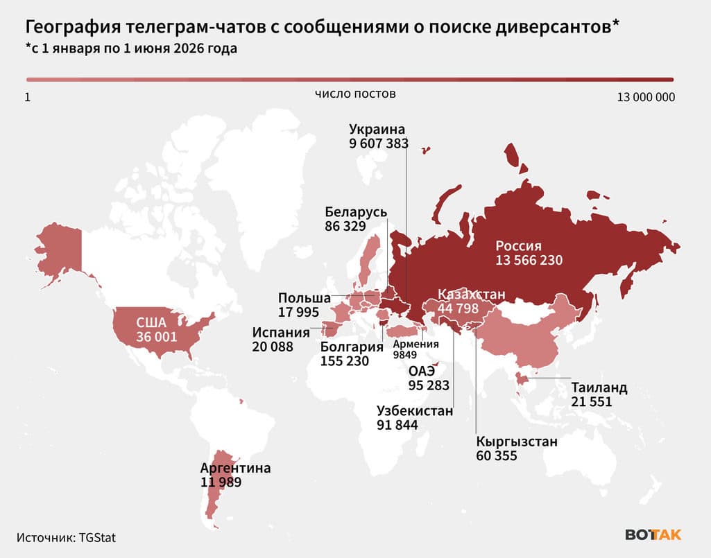 Географія чатів із вербуванням. Мапа видання «Вот Так»