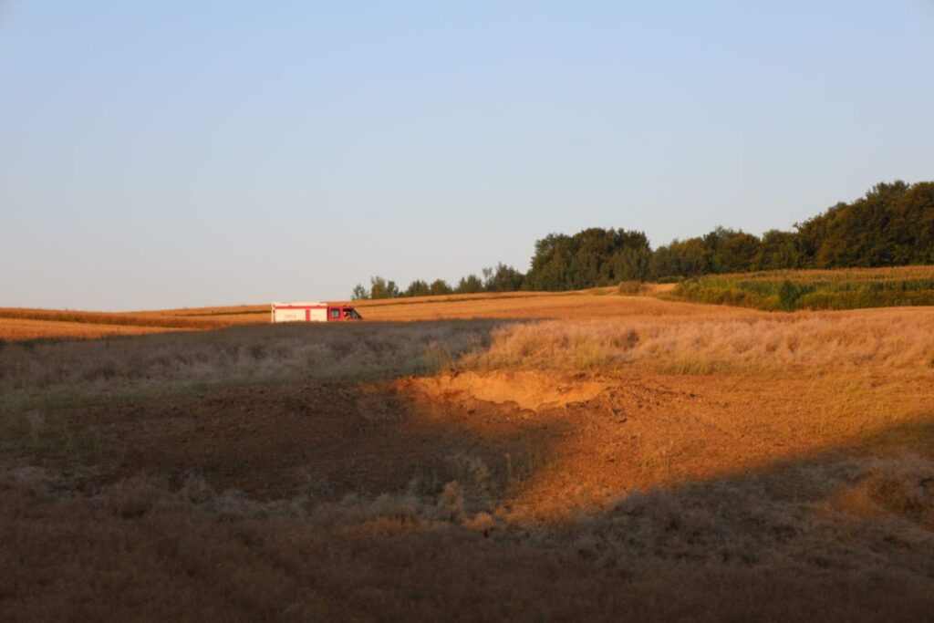 Cruise missile crash site in Lublin Voivodeship. July 30, 2026. Photo credits: lublin112