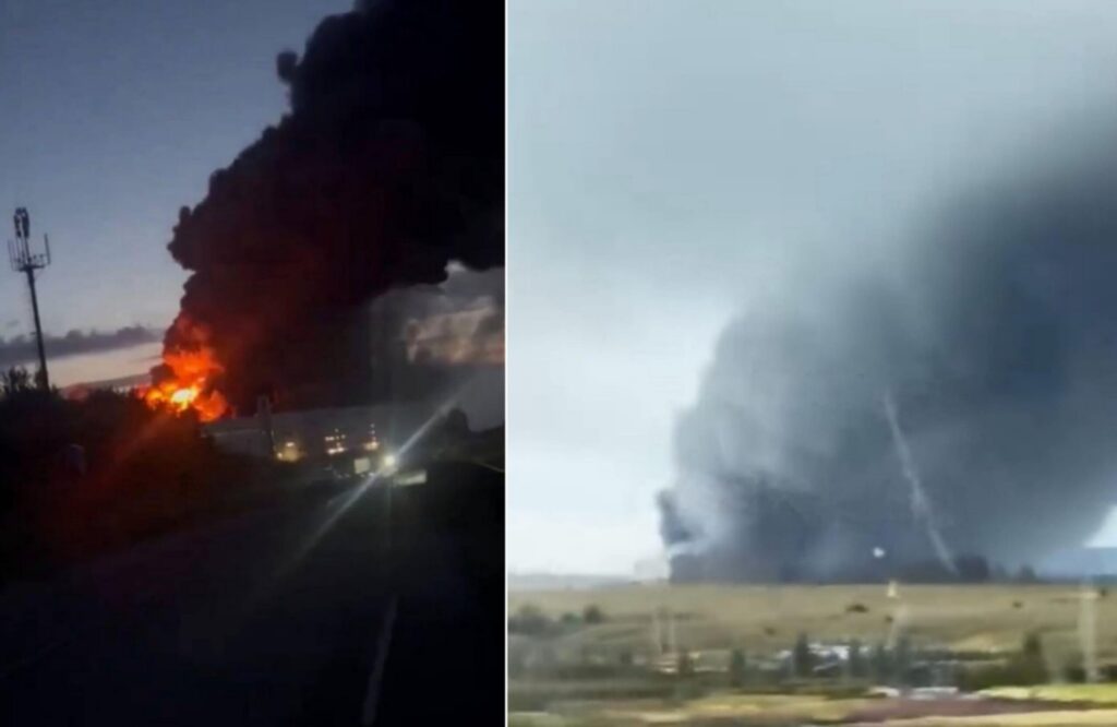 Fire at the Wildberries logistics center near Penza, Russia. July 30, 2026. Photo credits: Exilenova+