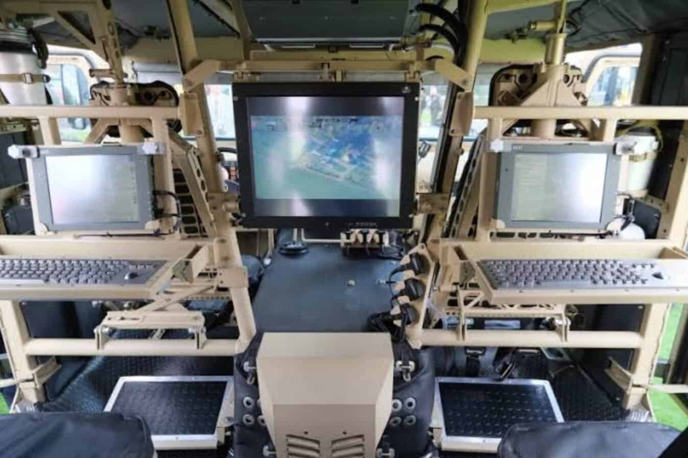 Inside the Planchet-M-IR artillery fire control vehicle. Photo credits: Rostec