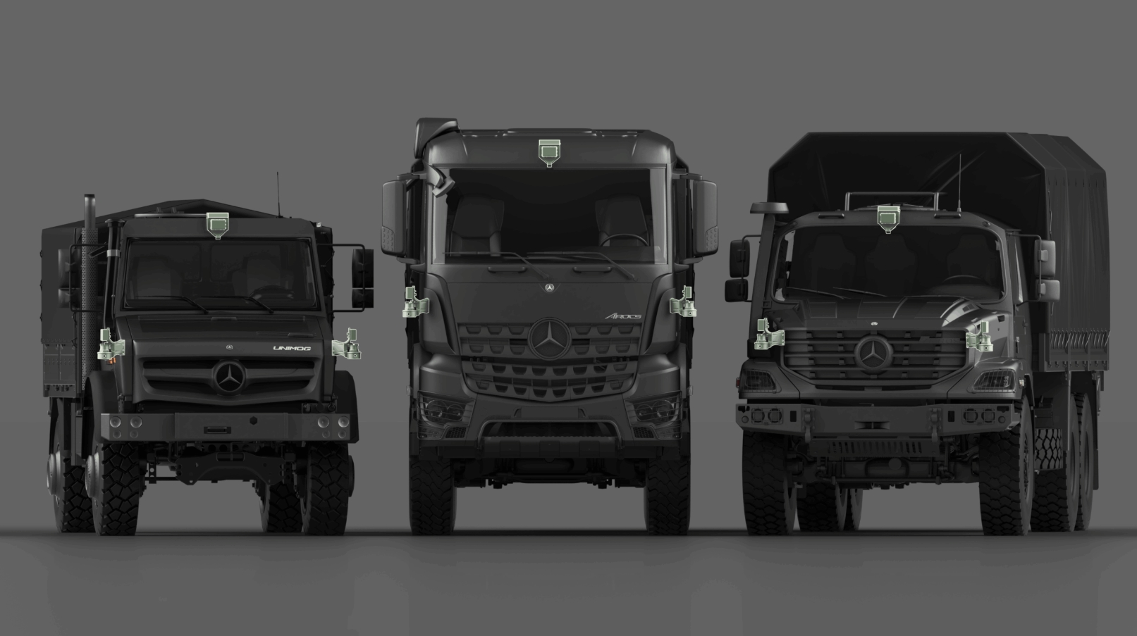 Вантажівки з системами Quantum Systems MOSAIC Ground Autonomy Kit