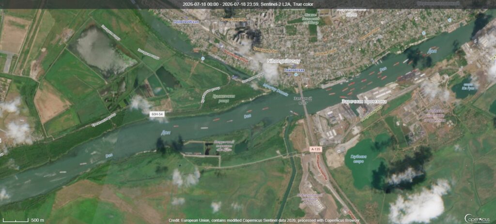 Супутниковий знімок річки Дон в районі міста Ростов. Фото Copernicus (2)