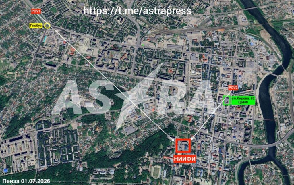 Геолокація місця удару на супутниковому знімку від Google Maps, проведена ресурсом Astra.