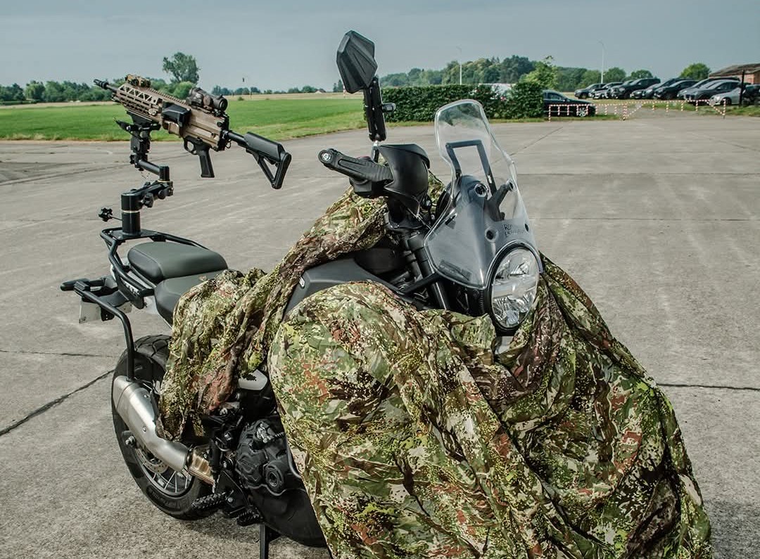 Motorcycle Equipped With Belgian Evolys Machine Gun Unveiled in France