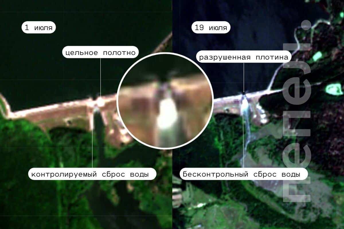 Пошкодження греблі Бєлгородського водосховища