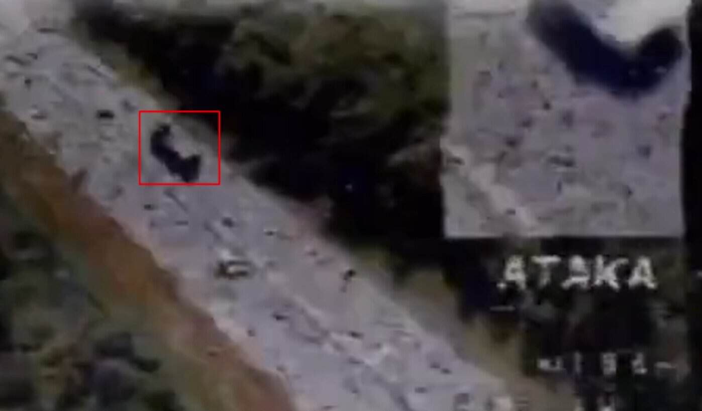 A Russian truck captured by a Ukrainian VYRIY 15 drone equipped with a TFL-1 module. July 2026. Screenshot from a video by Yaroslav Azhniuk