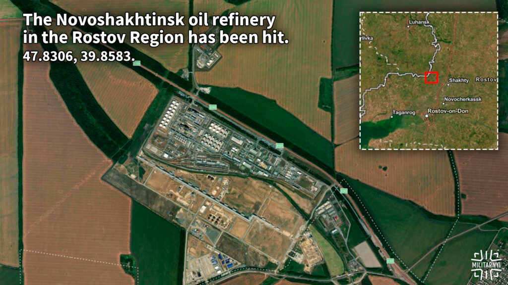 Novoshakhtinsk Oil Refinery in Russia, ESRI map. Source: Militarnyi