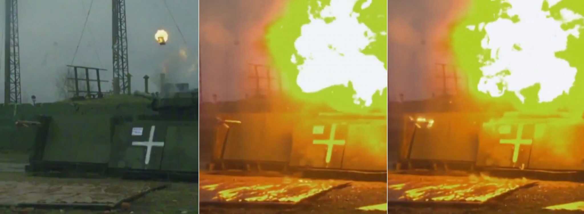 Arena-M intercepting a 9M113 anti-tank missile. 2021. Screenshot from Russian propaganda footage
