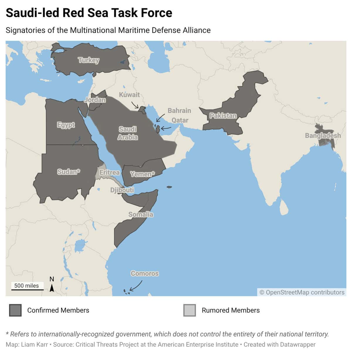 Saudi Arabia Participants in the Coalition Against the Houthis in the Red Sea