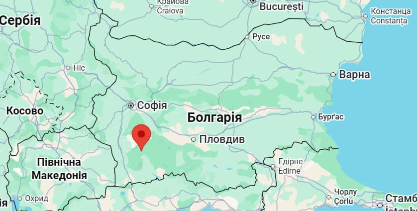The village of Belitsa in Bulgaria. Map: Google Maps