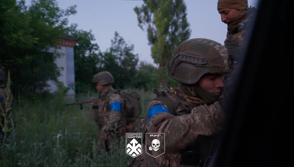 Fighters of the 23rd R.U.H. Assault Regiment. Frame from a video by the regiment