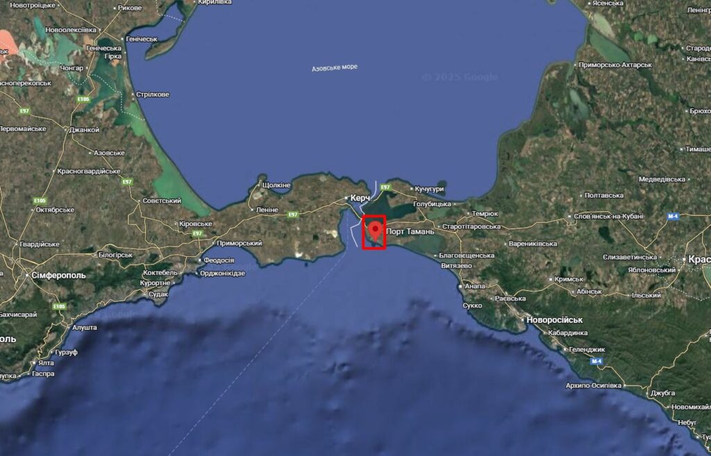 Port of Taman on the map. Photo credits: Google Earth
