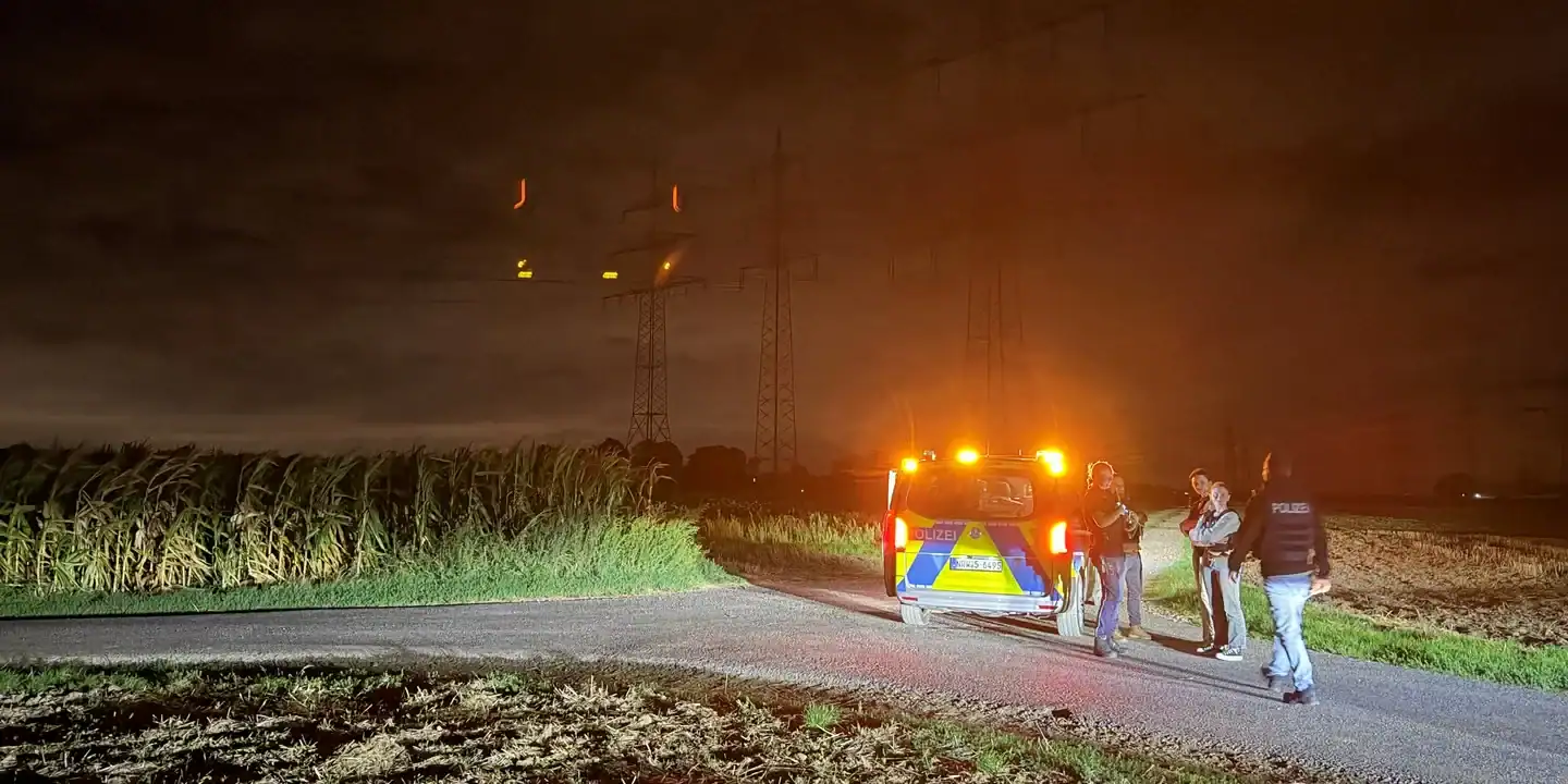 German police at the scene of a possible act of sabotage in Dormagen. September 2026. Photo credits: ZDFheute