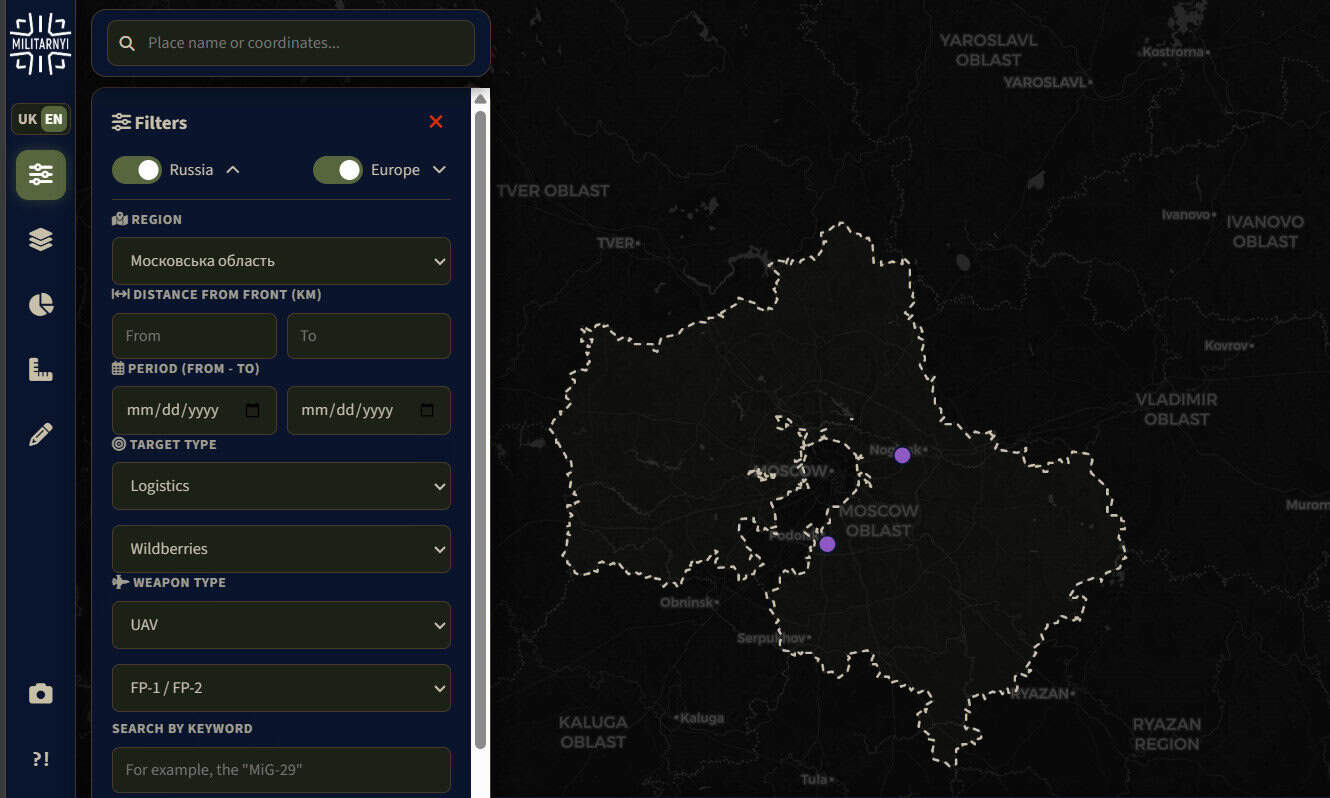 Deep Strike Map: Militarnyi Launches Tracker for Long-Range Strikes ...