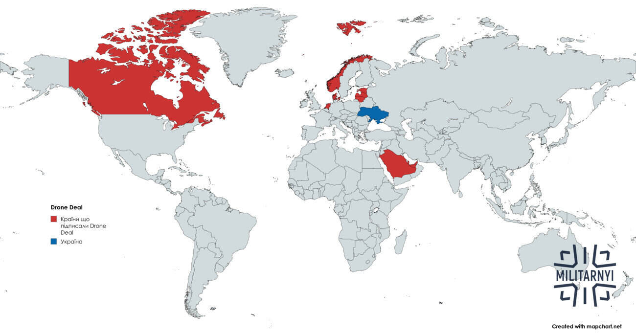 Країни що підписали Drone Deal. Карта mapchart, інфографіка Мілітарний