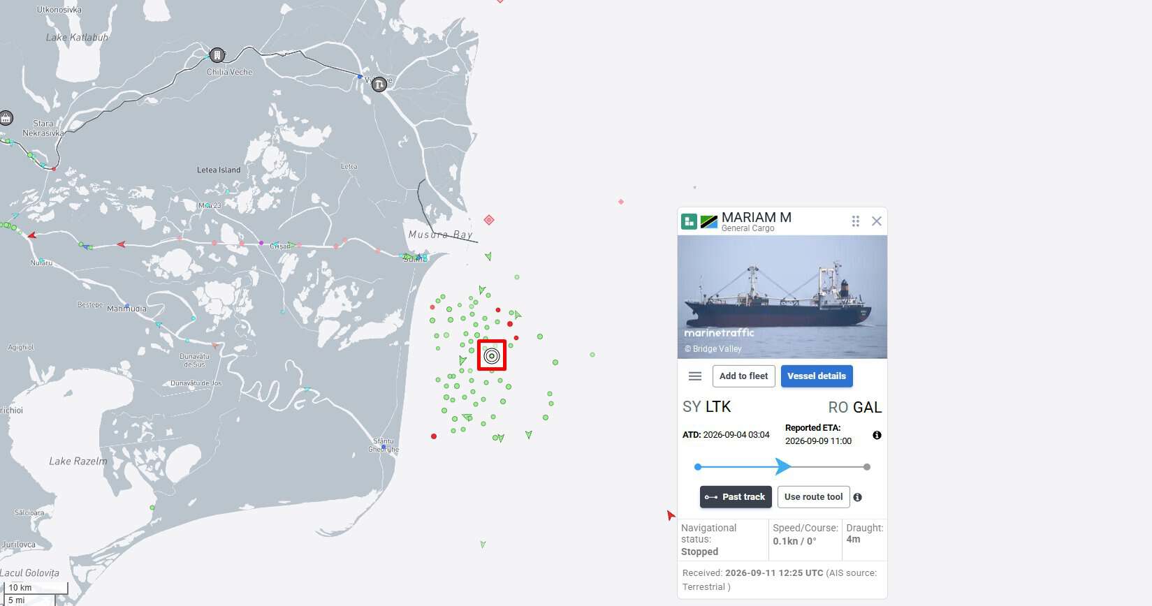 Судно MARIAM M на мапі marinetraffic станом на 17 вересня 2026 року