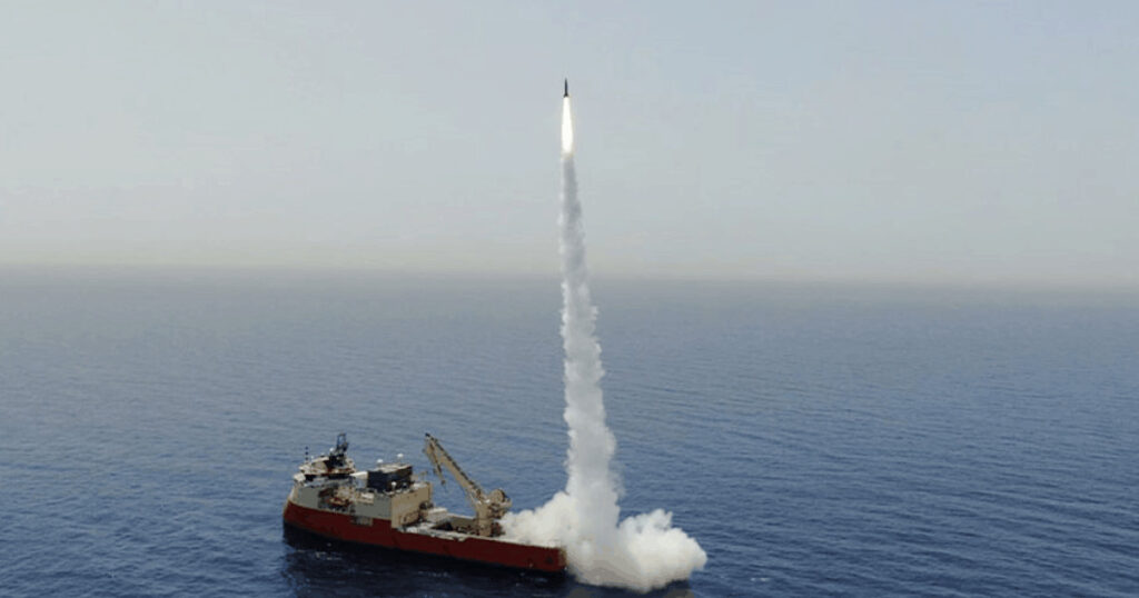 Launch of a LORA ballistic missile. Photo credits: IAI