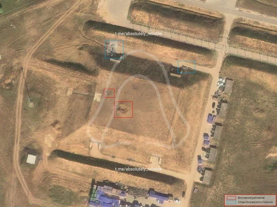 Уражений російський дронопорт "Цимбулова" в Орловській області. 21 вересня 2026 року. Супутниковий знімок від @t.me/absolutely_reliable