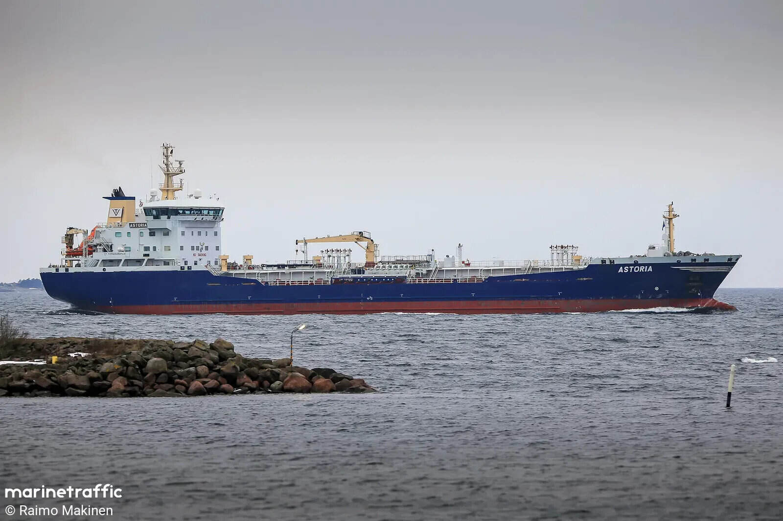 Sanctioned tanker Astoria, which transported fuel from South Korea to Russia. Photo credits: Raimo Makinen