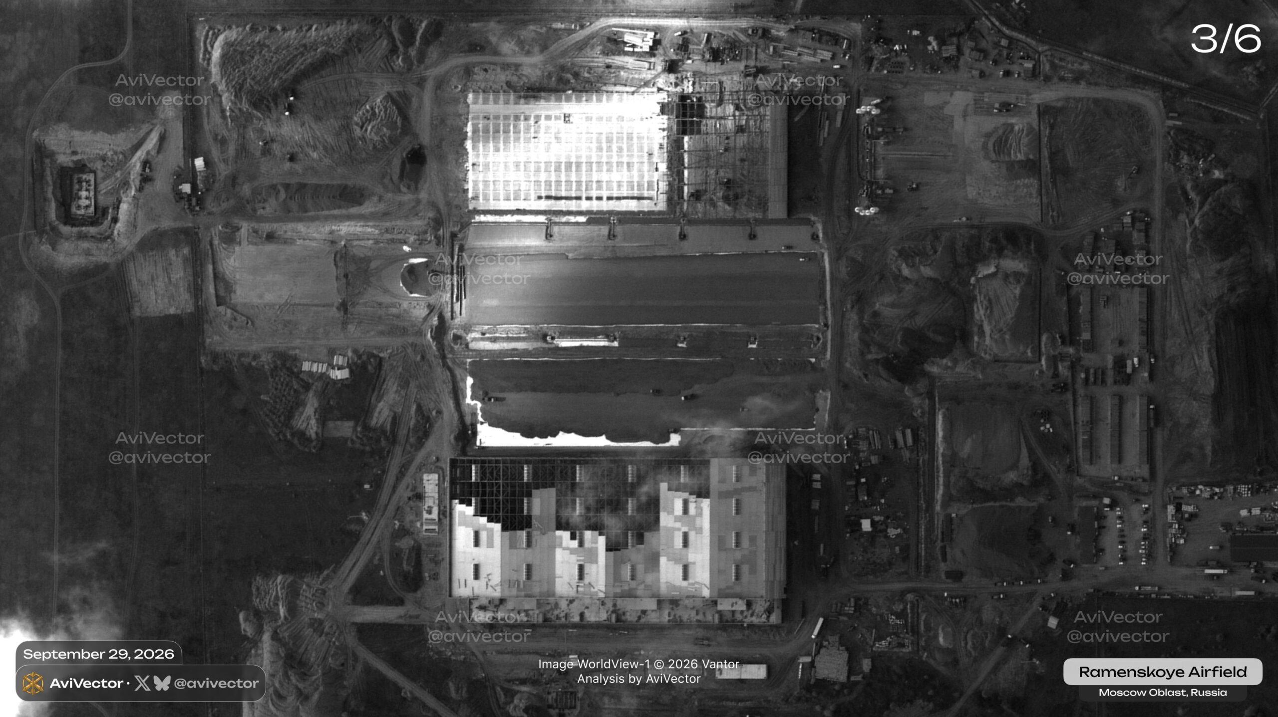 Russia Nears Completion of Hangars Likely Intended for Tu-22M3, Tu-95, and Tu-160 at Ramenskoye Airfield Near Moscow