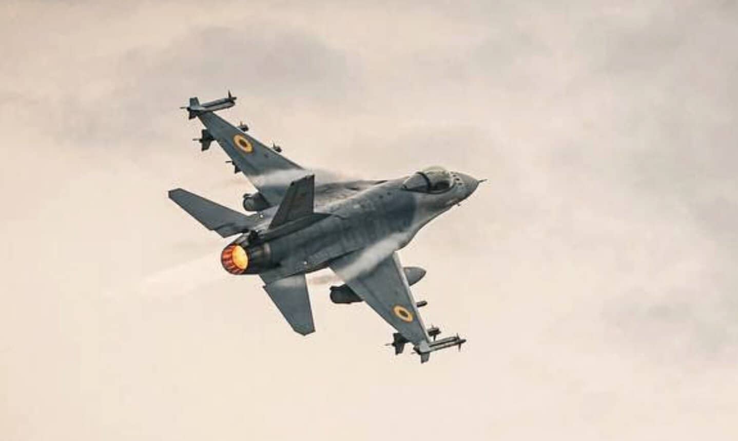 An F-16 fighter jet of the Ukrainian Air Force. Photo credits: Ukrainian Air Force