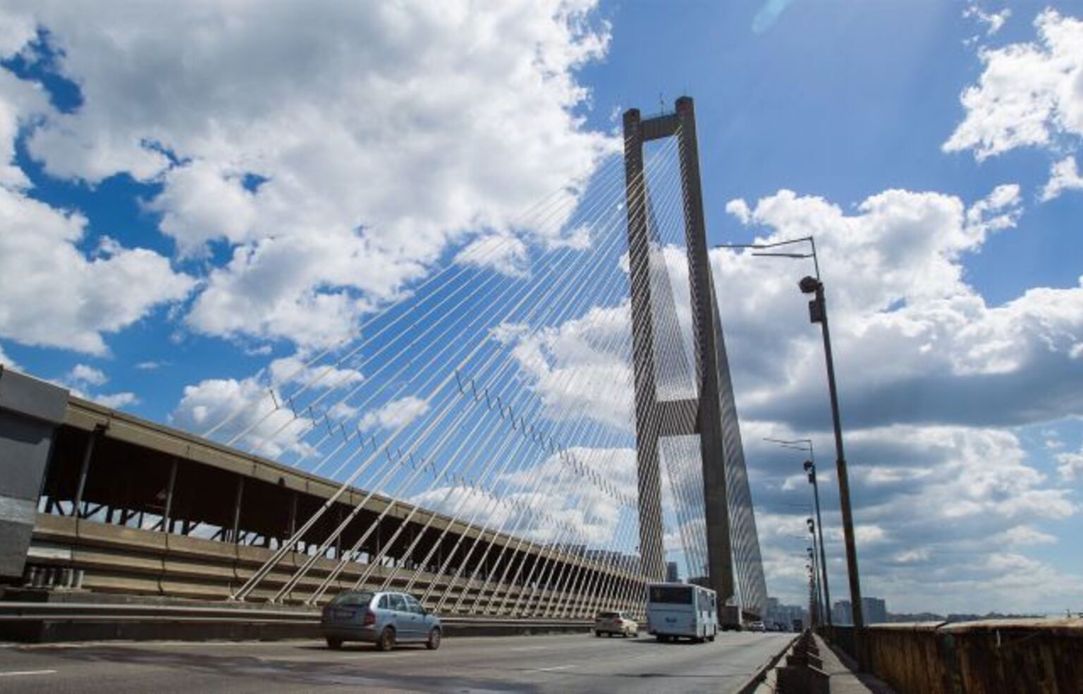 Russian Drones Attack Kyiv’s Pivdennyi Bridge