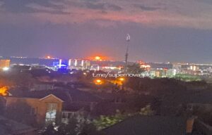 Fire, possibly near the Volgograd Oil Refinery and the KAUSTIK plant. October 2, 2026. Photo credits: Supernova+