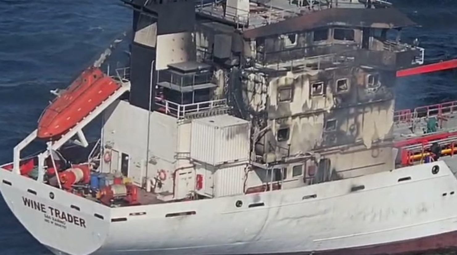 Ship Carrying Chemical Products Catches Fire Off the Coast of Romania After Russian Drone Intrusion