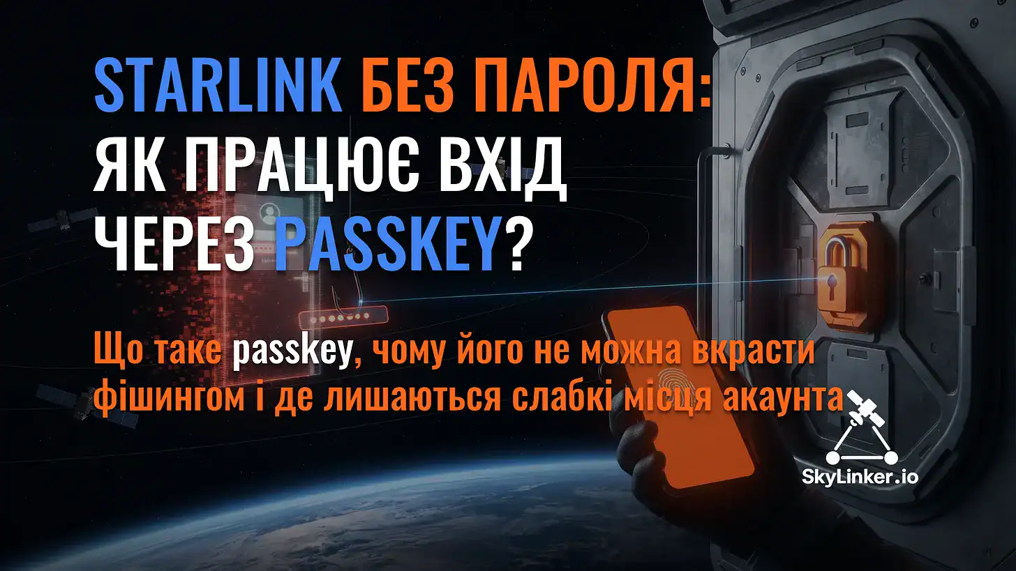 Starlink без пароля: як працює вхід через passkey